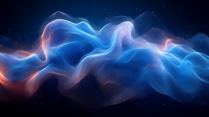 Fototapeta premium Abstract Blue and Orange Nebula Cosmic Waves