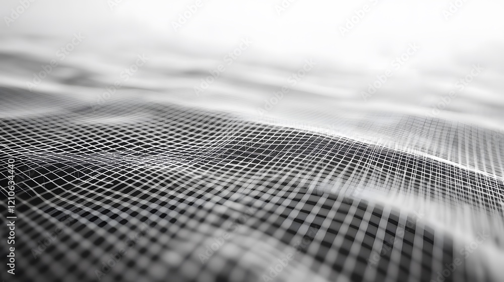 Aufkleber abstract grayscale grid pattern undulating softly