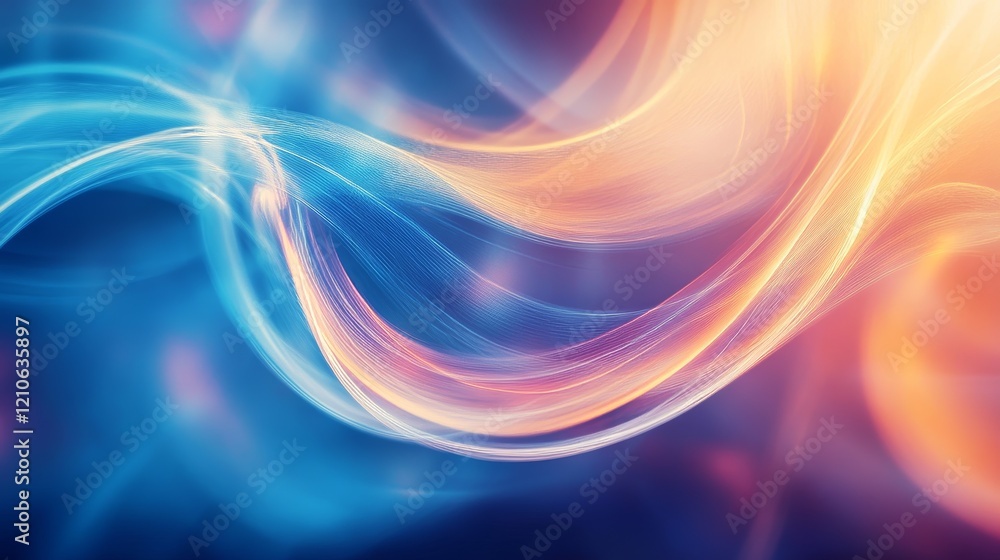 Aufkleber abstract fractal background. computer generated graphics. blue explosion particle motion blur.