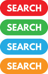 Search button icon set in different colors . Search buttons for sites . Vector