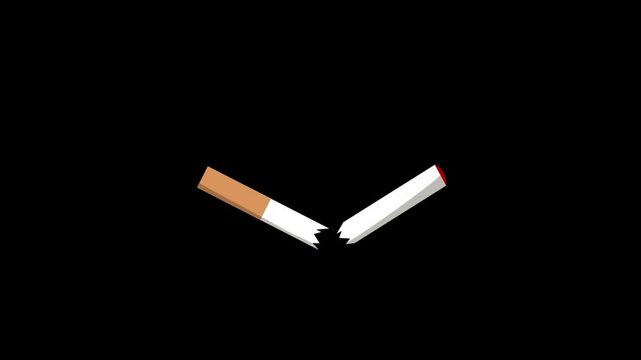 Animation of NO SMOKING sign. No smoking cigarette