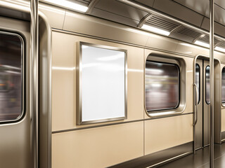 a image of a advertising poster on a subway