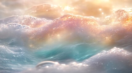 Sunlit Ocean Waves Foam Texture Abstract