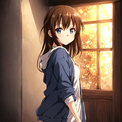 Anime girl in the house