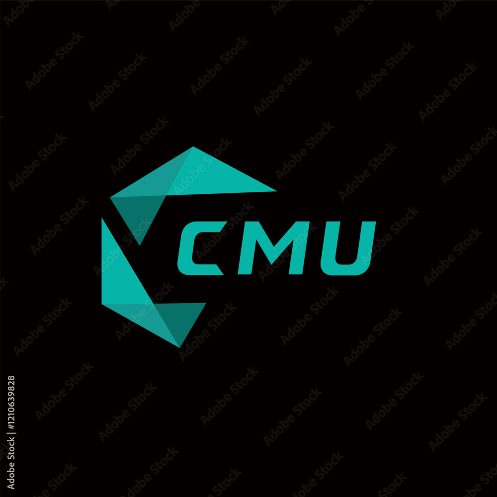 Fototapete cmu creative minimalist letter logo. cmu unique vector initials alphabet letter logo design