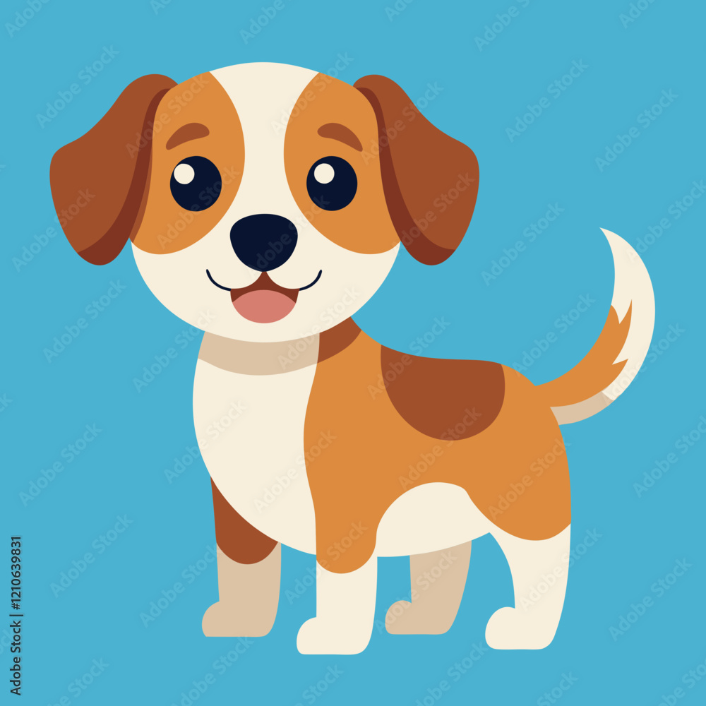 Sticker puppy dog pet cartoon vector design