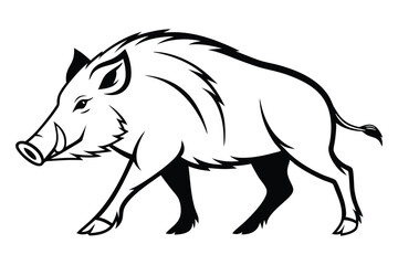 minimalist wild boar logo design