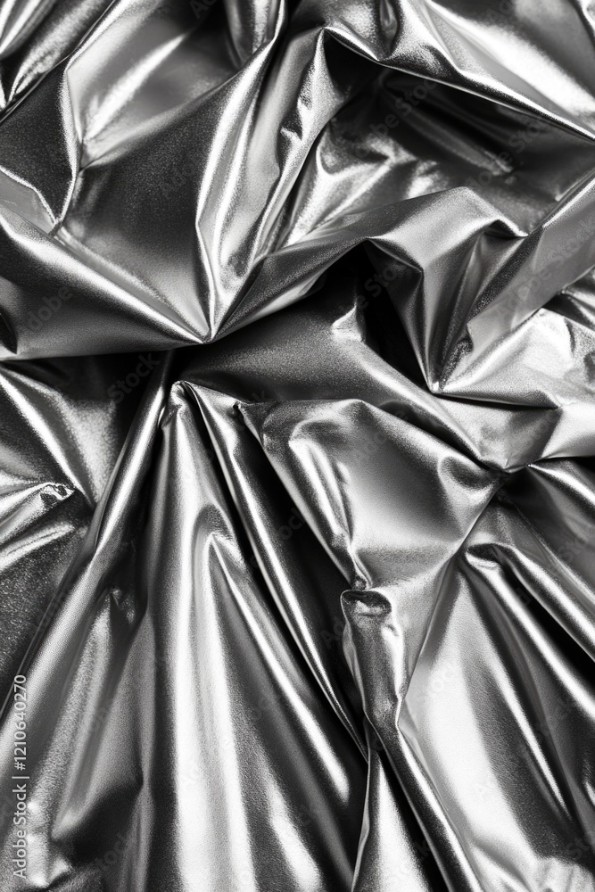 Poster a close-up shot of a shiny fabric, perfect for highlighting textures or fabrics in editorial or comm