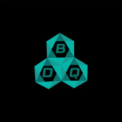 BDQ creative minimalist letter logo. BDQ unique vector initials alphabet letter logo design