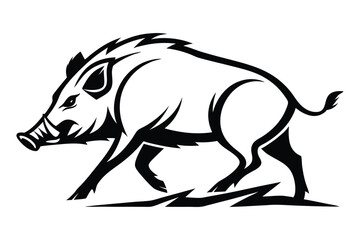 minimalist wild boar logo design
