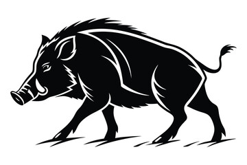 minimalist wild boar logo design