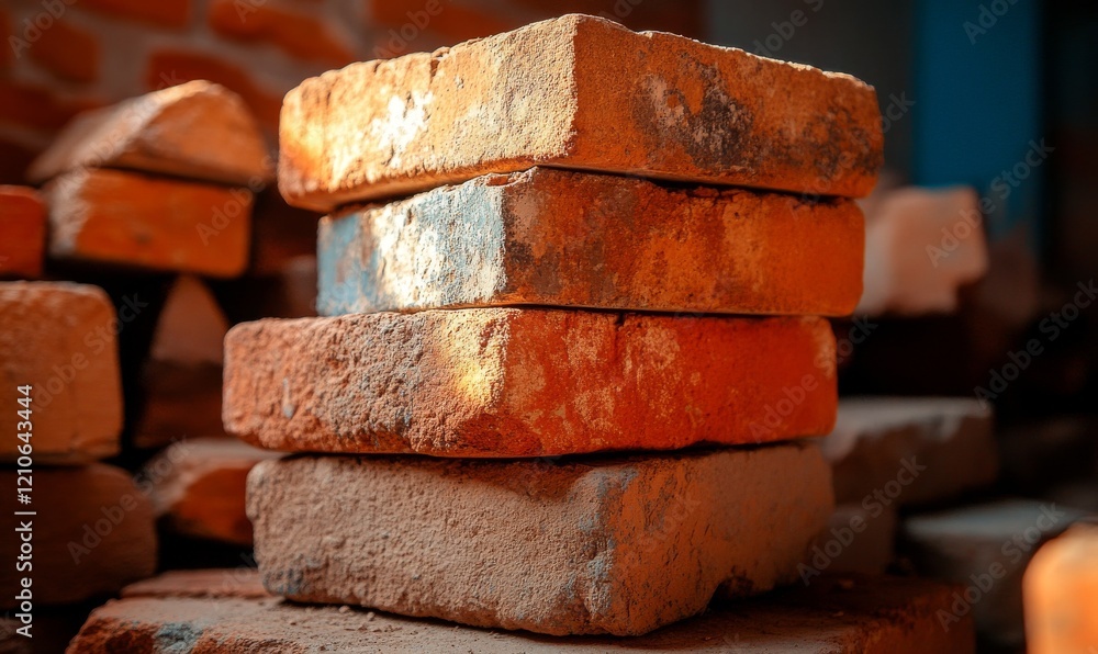 Poster ideal for backgrounds and design projects, this image showcases a weathered brick wall texture with 