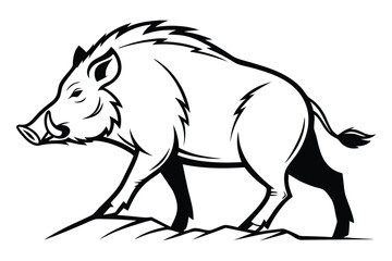 minimalist wild boar logo design
