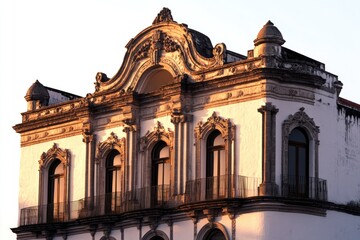 Obraz premium A large city hall building with a clock tower, suitable for use in urban or architectural settings