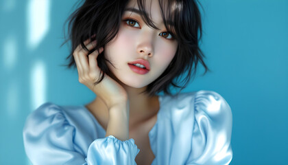 Fototapeta premium ファンタジーストーリー（ウルトラブルーの色彩を纏った女性）