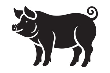 Pig silhouette vector art