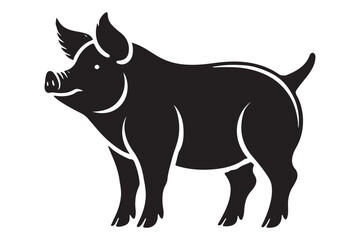 Pig silhouette vector art