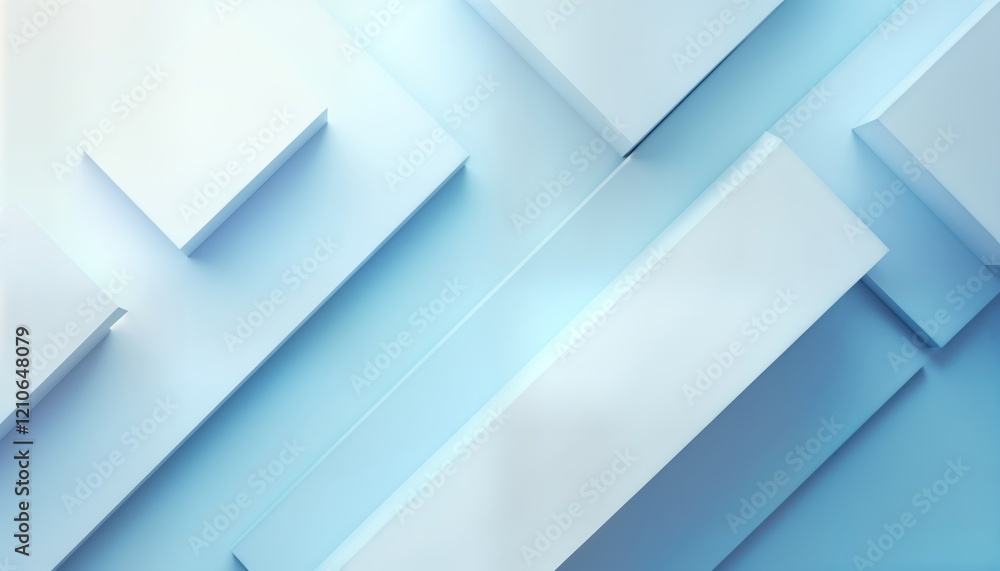 Poster abstract contemporary graphic design with soft blue, white geometric shapes. modern triangular eleme