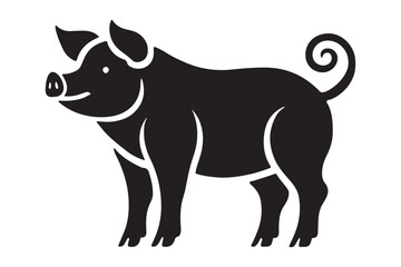 Pig silhouette vector art