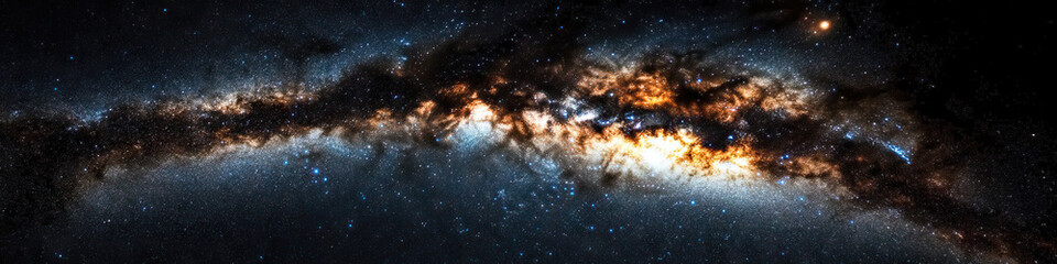 Obraz premium Panoramic View of the Milky Way Galaxy's Central Band