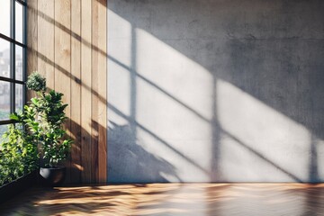 A small potted plant sits on a windowsill, providing a touch of greenery to the room