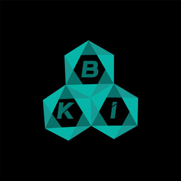 BKI creative minimalist letter logo. BKI unique vector initials alphabet letter logo design