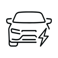 Electric car outline vector icon