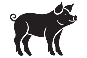 Pig silhouette vector art