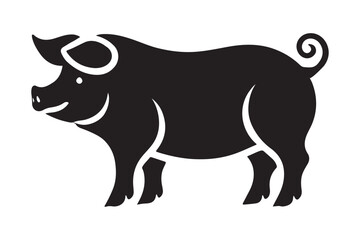 Pig silhouette vector art