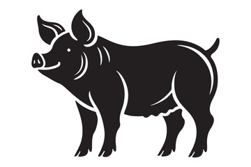 Pig silhouette vector art