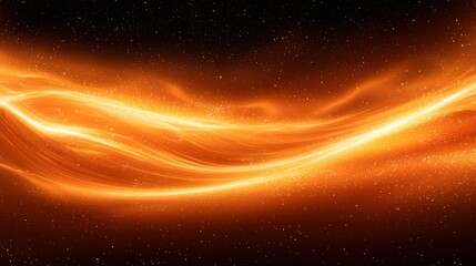 Orange energy wave, cosmic background, abstract art