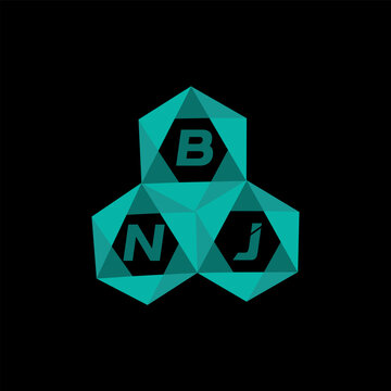 BNJ creative minimalist letter logo. BNJ unique vector initials alphabet letter logo design