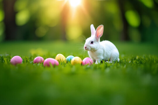 easter bunny and easter eggs 2025