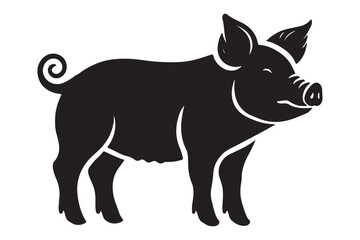 Pig silhouette vector art