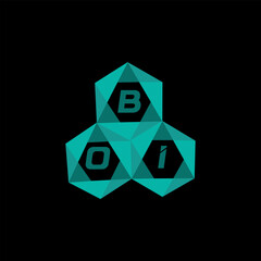 BOI creative minimalist letter logo. BOI unique vector initials alphabet letter logo design
