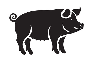 Pig silhouette vector art