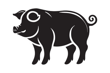 Pig silhouette vector art