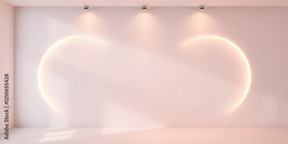 Poster a serene backdrop illuminates a simple space with gentle curves of light, perfect for spring events 