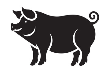 Pig silhouette vector art