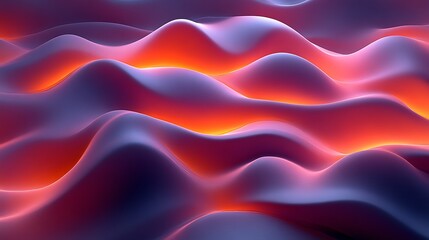 Fototapeta premium Abstract Purple And Orange Wavy Landscape