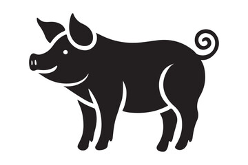 Pig silhouette vector art