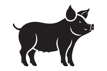 Pig silhouette vector art