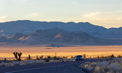Panoramic desert landscape near Las Vegas, Nevada