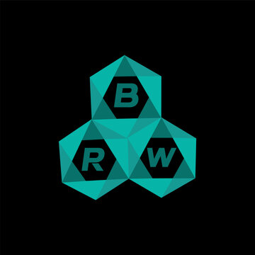 BRW creative minimalist letter logo. BRW unique vector initials alphabet letter logo design