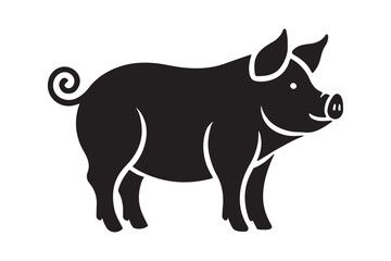 Pig silhouette vector art