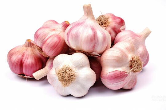 Pink and White Garlic Bulbs