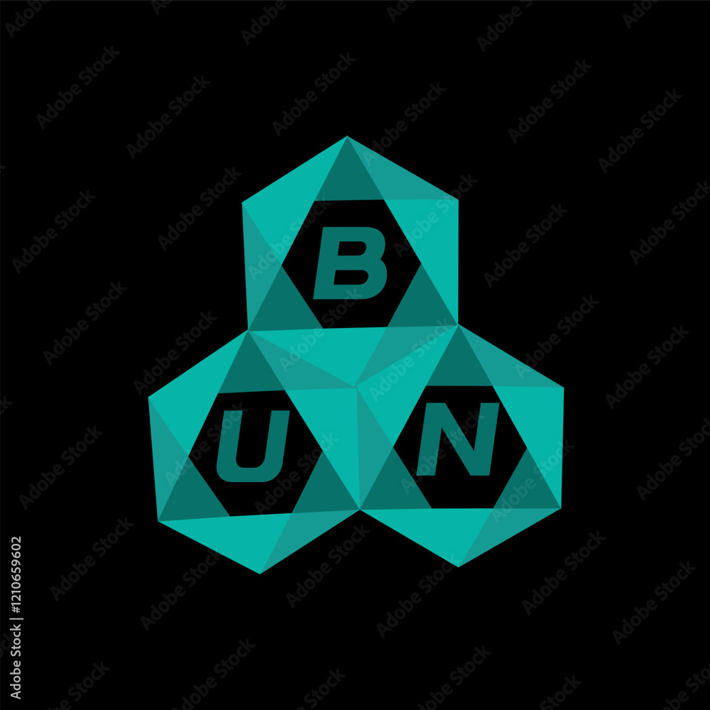 Fototapete bun creative minimalist letter logo. bun unique vector initials alphabet letter logo design