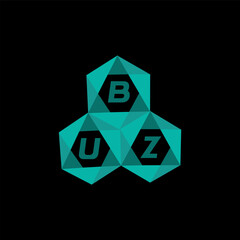Fototapeta premium BUZ creative minimalist letter logo. BUZ unique vector initials alphabet letter logo design