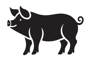 Pig silhouette vector art