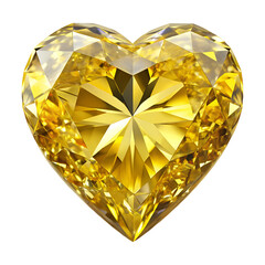 Fototapeta premium yellow diamond gem heart, soft focus isolated on the transparent background